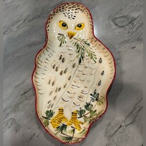 Anthropologie Nathalie Lete Snowy Owl Serving Platter